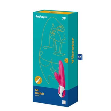 Мощный вибратор-кролик Satisfyer Vibes Mr. Rabbit, два мотора, литой силикон, Рожевий