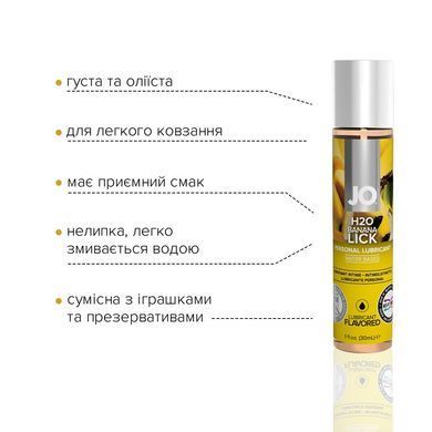 Смазка на водной основе System JO H2O &mdash; Banana Lick (30 мл) без сахара, растительный глицерин