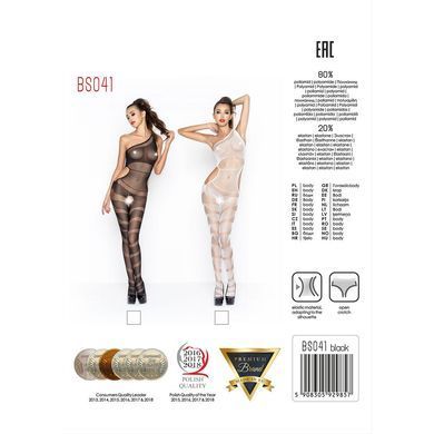 Бодістокінг Passion BS041 white, комбінезон, лямки на одне плече, Білий