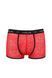 Мужские прозрачные боксеры Passion Short Parker S/M, красные, сетка, под леопард