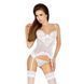 Корсет с пажами JANET CORSET white XXL/XXXL - Passion, трусики, полупрозрачный, Белый