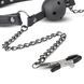 Кляп&nbsp;с&nbsp;зажимами&nbsp;на&nbsp;соски&nbsp;Open&nbsp;Ball&nbsp;Gag&nbsp;With&nbsp;Nipple&nbsp;Clamps, Черный