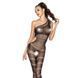Бодістокінг Passion BS041 black, комбінезон, лямки на одне плече, Черный