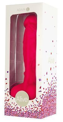 Фаллоимитатор Alive Adam Pink L, двухслойный, силикон+ Silexpan, диаметр 4см, Розовый