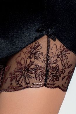 Сорочка приталена з чашечками BRIDA CHEMISE black S/M - Passion Exclusive, трусики, Черный