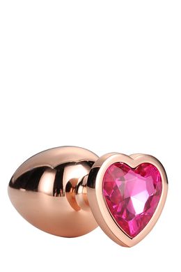 Анальна пробка з серцем GLEAMING LOVE ROSE GOLD PLUG LARGE