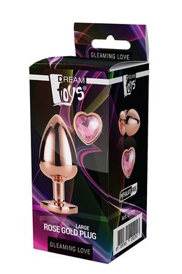 Анальна пробка з серцем GLEAMING LOVE ROSE GOLD PLUG LARGE