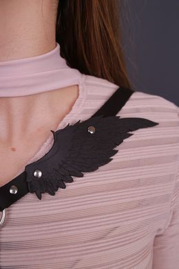 Портупея с крыльями "модель black Angel 5", экокожа, ручная работа