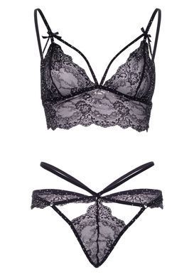 Leg Avenue Strappy bralette and g-string L Black