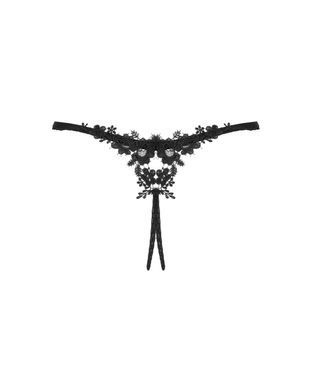 Прозорі стрінги з доступом Obsessive Celia Noir crotchless thong M/L