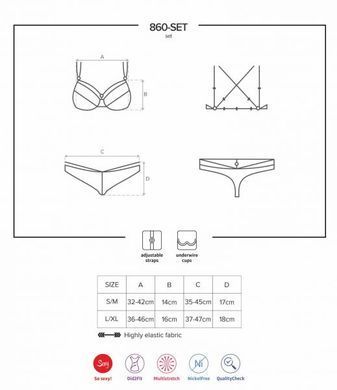 Комплект Obsessive 860-SET-1 2 pcs set black L/XL