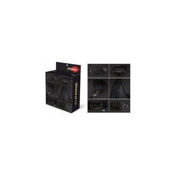Набір MAI BDSM STARTER KIT N&ordm; 75 Black: батіг, кляп, наручники, маска, нашийник, мотузка, затис