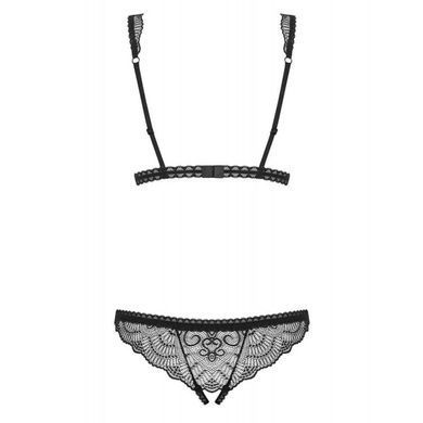 Мереживне боді з відкритим доступом Obsessive Firella teddy black S/M