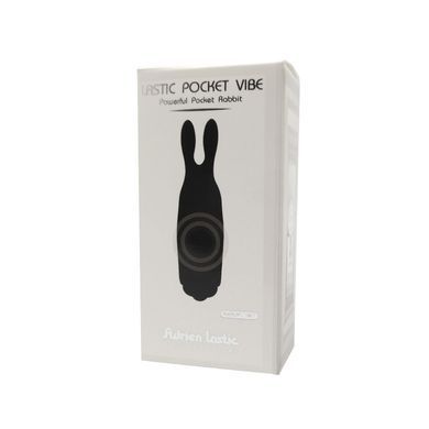Вибропуля Adrien Lastic Pocket Vibe Rabbit Black со стимулирующими ушками, Черный