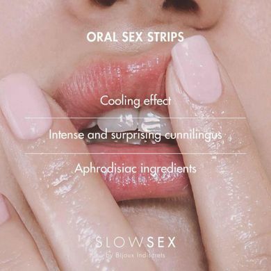 М'ята смужка для орального сексу SLOW SEX Bijoux Indiscrets Oral sex strips (в упаковці 7 шт.)
