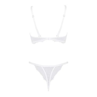 Комплект ажурний Obsessive Bianelle білий, S/M