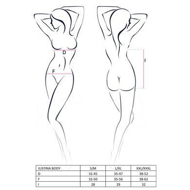Боди монокини с открытой грудью JUSTINA BODY black L/XL Passion, Черный