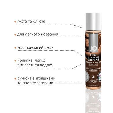 Змазка на водній основі System JO H2O &mdash; Chocolate Delight (30 мл) без цукру, рослинний гліцерин