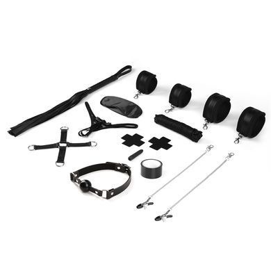 БДСМ-набор Liebe Seele Bound You 12pcs set, 12 предметов, в комплекте виброшар и кружевные стринги