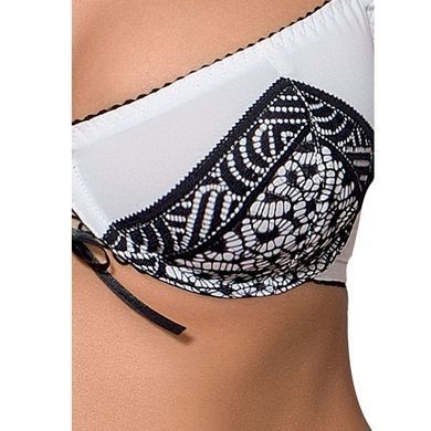Комплект белья SUELO SET white XXL/XXXL &mdash; Passion Exclusive: лиф, стринги, пояс для чулок, Белый