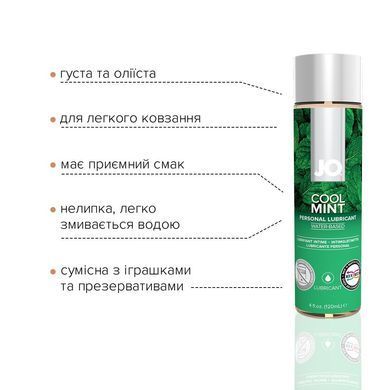 Смазка на водной основе System JO H2O &mdash; Cool Mint (120 мл) без сахара, растительный глицерин