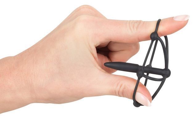Уретральний катетер із кліткою для головки You2Toys P.Plug, чорний