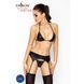 Комплект білизни під латекс CAPRI SET black S/M - Passion: міні-бікіні, стрінги, пояс для панчох, Черный