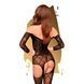 Бодістокінг з флористично-геометричним орнаментом Penthouse - Top-Notch Black S/L, Черный