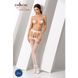 Эротические колготки-бодистокинг Passion S025 white, имитация ажурных чулочков с пояском, Белый