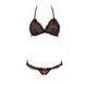 Комплект белья GIANA BIKINI black L/XL Passion: полупрозрачные лиф и трусики с бантиками, Черный