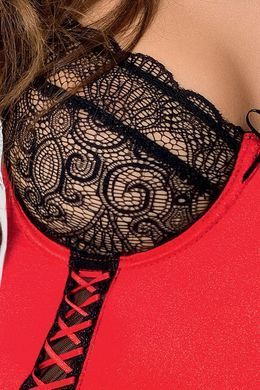 Сорочка приталенная с чашечкой RODOS CHEMISE red XXL/XXXL - Passion Exclusive, трусики, Красный