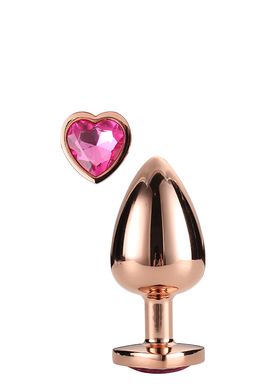 DT21790 Анальная пробка с сердцем GLEAMING LOVE ROSE GOLD PLUG MEDIUM