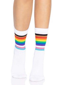 Leg Avenue Pride crew socks Rainbow