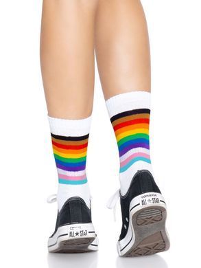 Leg Avenue Pride crew socks Rainbow