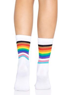Leg Avenue Pride crew socks Rainbow