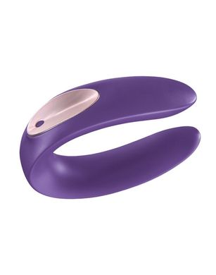 Вибратор для пар Satisfyer Double Plus Remote с пультом ДУ и двумя моторчиками, Фиолетовый