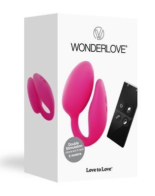 Виброяйцо с клиторальной стимуляцией Love To Love Wonderlove с пультом ДУ, можно под одежду, Розовый
