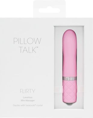 Розкішний вібратор PILLOW TALK - Flirty Pink з кристалом Сваровські, гнучка голівка, Рожевий