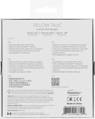 Розкішний вібратор PILLOW TALK - Flirty Pink з кристалом Сваровські, гнучка голівка, Рожевий