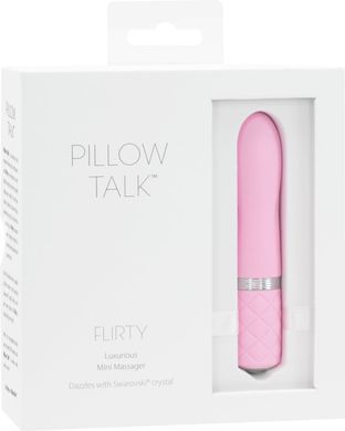 Розкішний вібратор PILLOW TALK - Flirty Pink з кристалом Сваровські, гнучка голівка, Рожевий