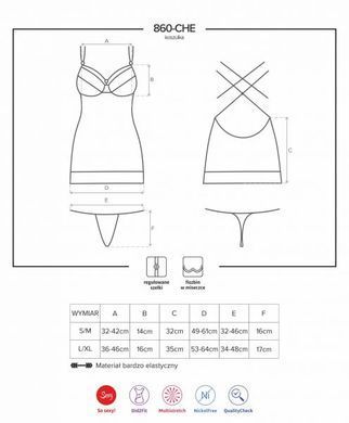 Сорочка Obsessive 860-CHE-3 chemise