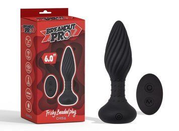 Анальная&nbsp;пробка&nbsp;с&nbsp;шариками&nbsp;на&nbsp;пульте&nbsp;Frisky&nbsp;Beaded&nbsp;Plug&nbsp;Chisa
