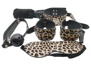 Набір MAI BDSM STARTER KIT N&ordm; 75 Leopard: батіг, кляп, наручники, маска, нашийник, мотузка, затис
