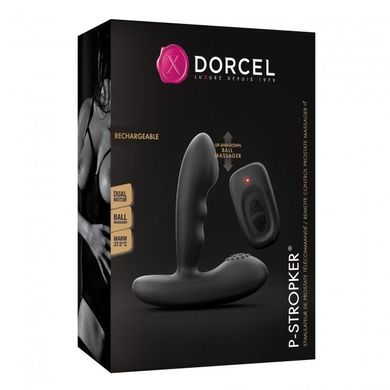 Массажеры простаты Dorcel P-Stroker с пультом ДУ, подогревом и точечным массажем, два мотора, Черный