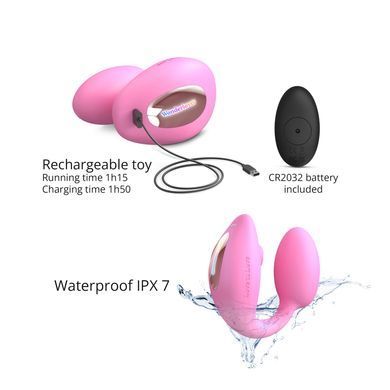 Виброяйте с вакуумной клиторальной стимуляцией Love To Love Wonderlover PINK PASSION