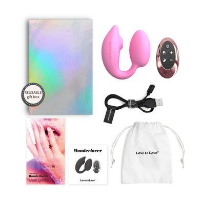 Виброяйте с вакуумной клиторальной стимуляцией Love To Love Wonderlover PINK PASSION