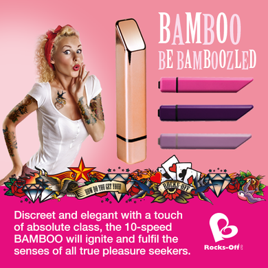 Потужний мінівібратор Rocks Off Bamboo Rose Gold, Розовое золото
