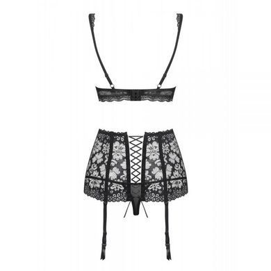 Комплект з поясом для панчіх Obsessive 856-SEG-1 3 pcs set XXL