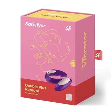 Вибратор для пар Satisfyer Double Plus Remote с пультом ДУ и двумя моторчиками, Фиолетовый