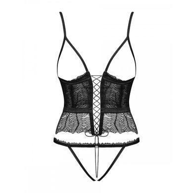 Комплект Obsessive Romanesa корсет та стрінги S/M